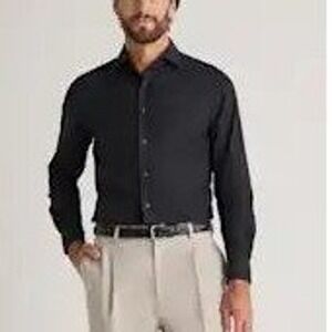 Quince Organic Cotton Cashmere Dress Shirt Black Large New With Tags